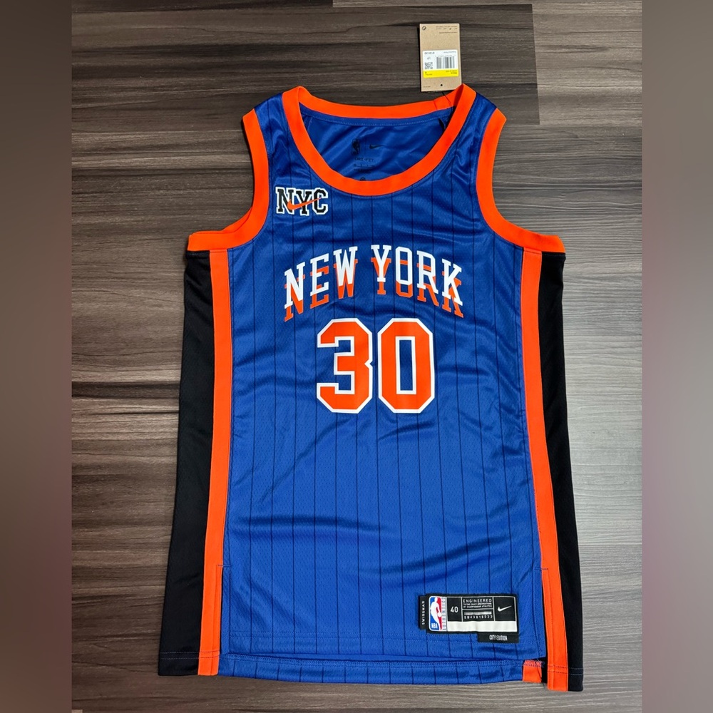 Nike Julius Randle #30 New York Knicks NBA Swingman Pinstripes Jersey Men 40 S - Picture 1 of 9